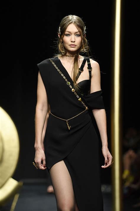 gigi hadid versace man|gigi hadid fashion show.